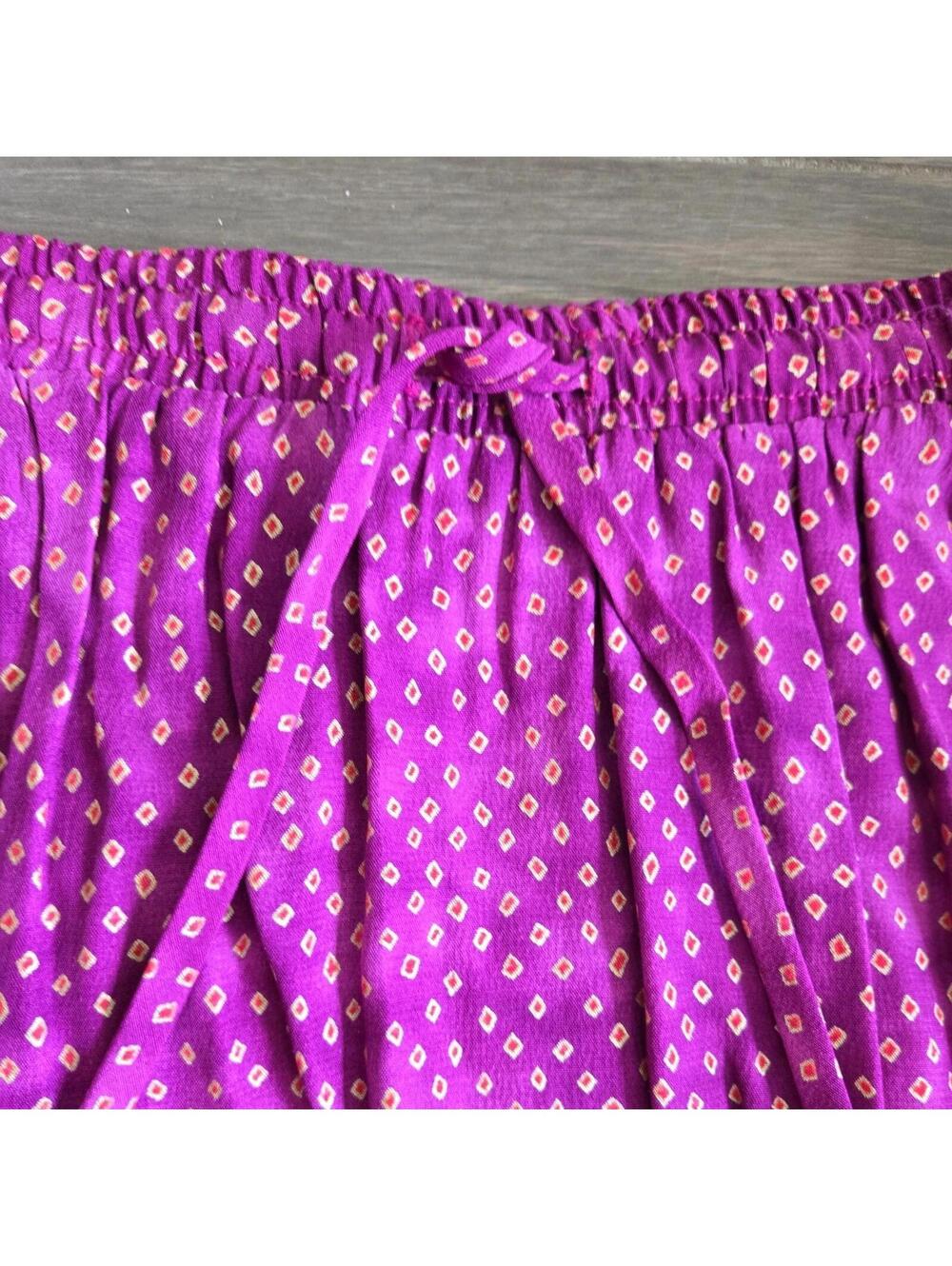 Vtg Nwt Carol Little Skirt 18 Balinese Floral Purple Rayon france flowy boho - Picture 3 of 6